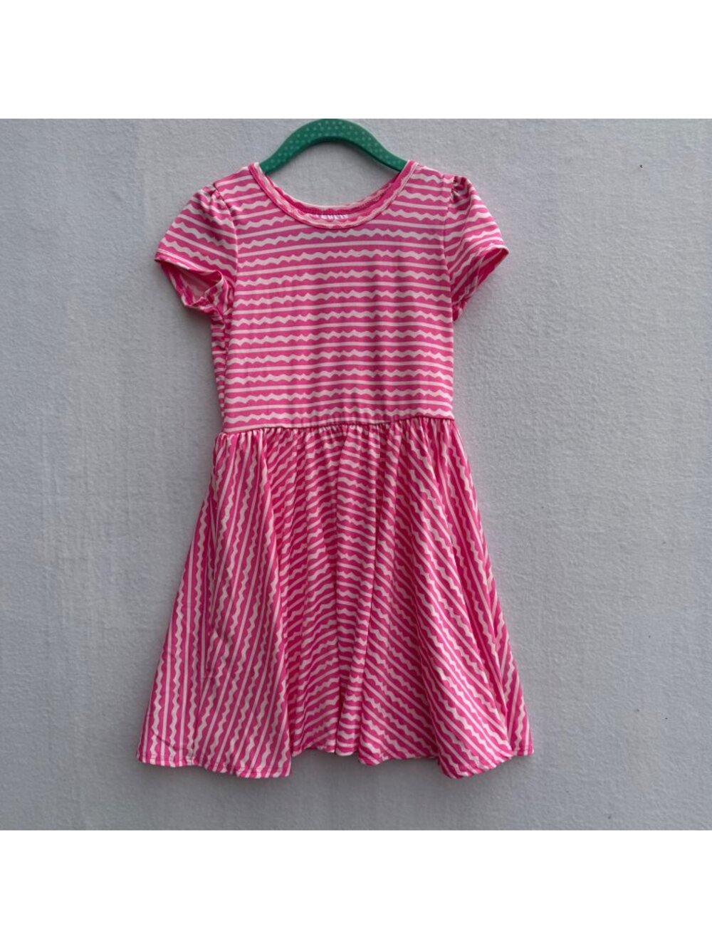 Dotdotsmile Dress Size 3/4 Pink White Short Sleeves New with Tags